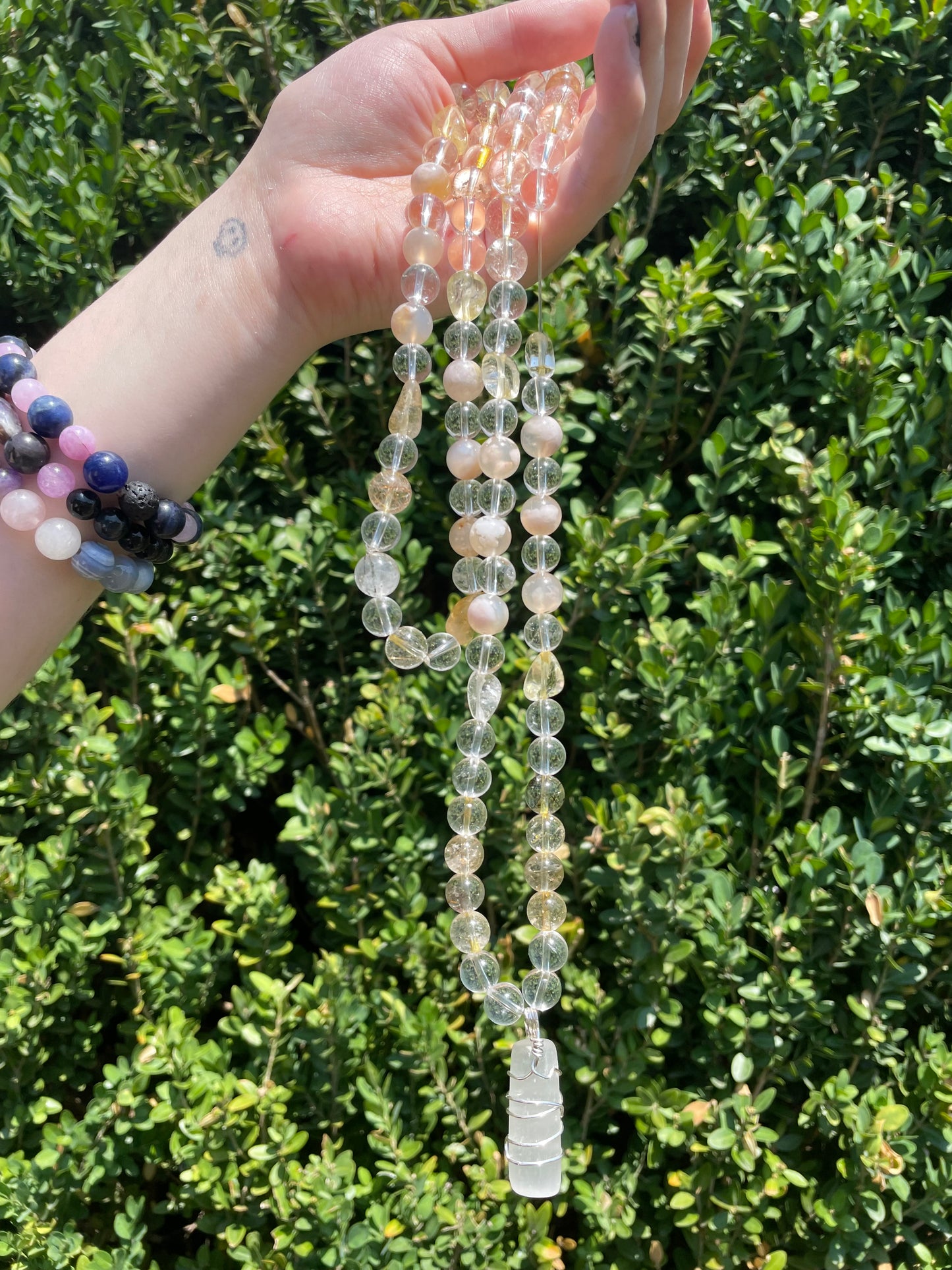 Golden Rutile and Citrine Crystal Vibe Layering Necklace