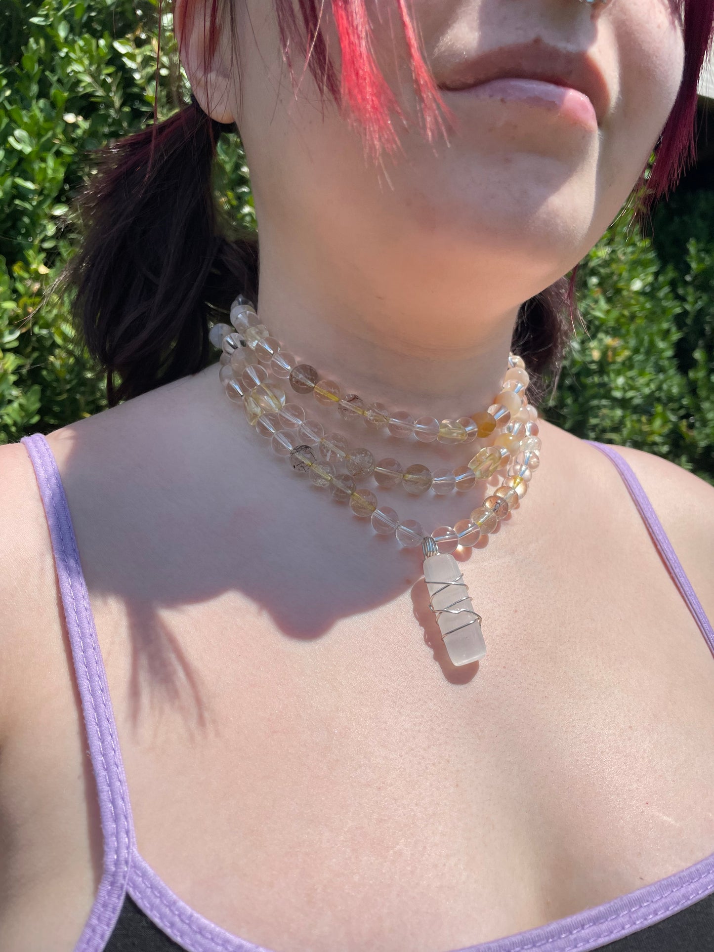Golden Rutile and Citrine Crystal Vibe Layering Necklace