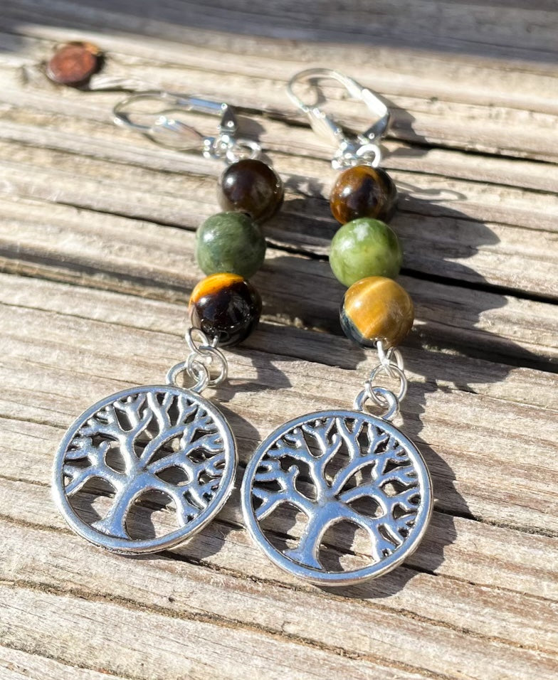 Tree of Life Crystal Earrings