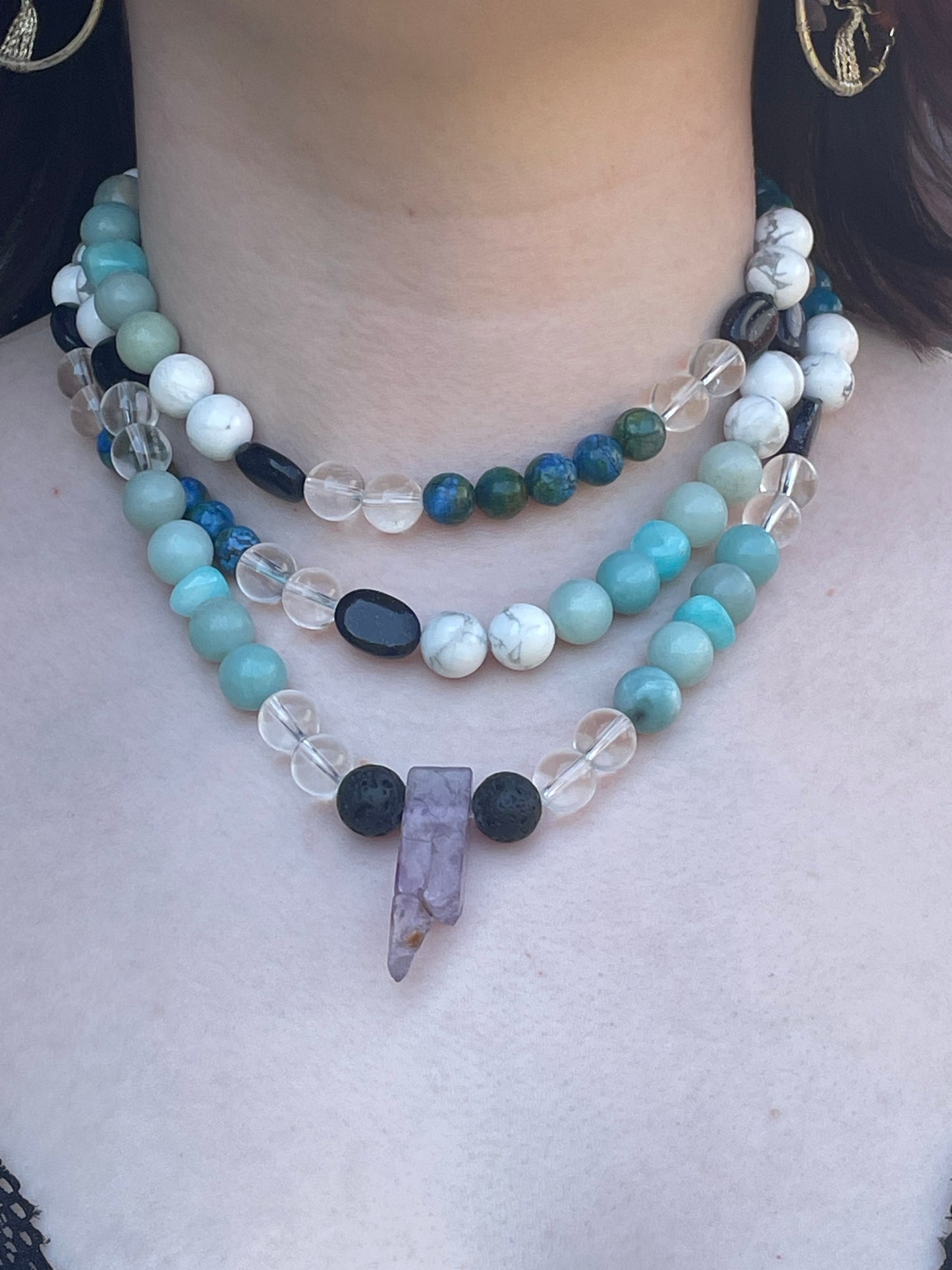 Crystal bead Layering Necklace for Inner Truth